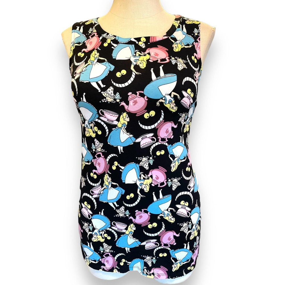 Torrid 1 (1X 14/16) Disney Alice In Wonderland High Neck Cheshire Cat Tank Top